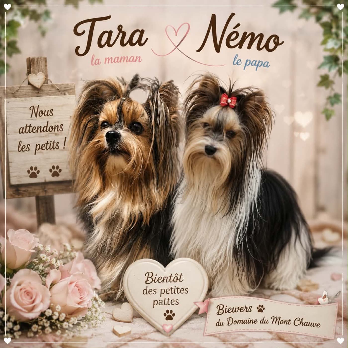 Les parents de la portée : Némo et Tara, Biewer Terrier